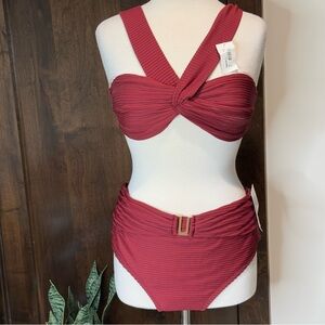 NWT Time and Tru bikini Women’s swimsuit Top Size M Bottoms Size XL Highwaist